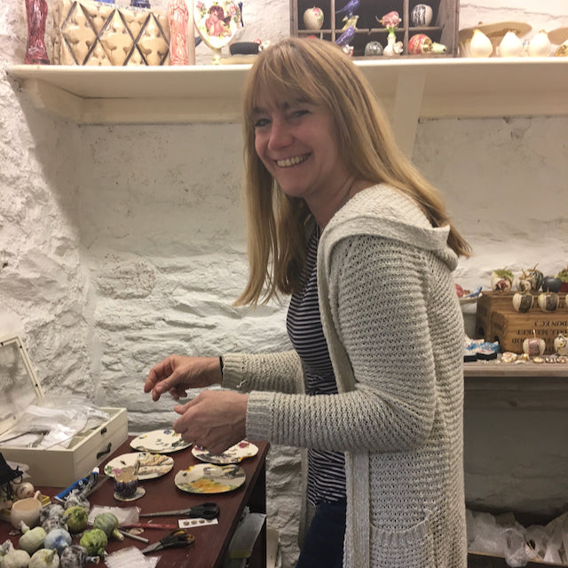 Ceramicist Remon Jephcott in her studio