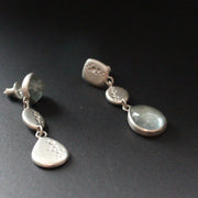 a pair of Carin Lindberg earrings of pale blue stones in silver drop setting
