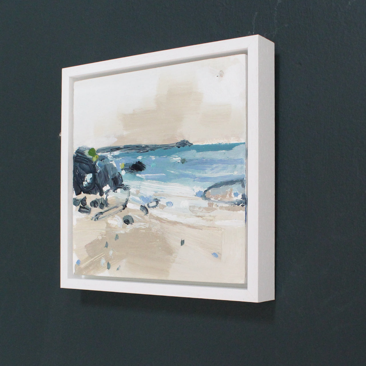 An abstract painting of Rame Shore by Aimee Willcock