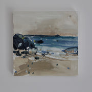 An abstract painting of Rame Shore by Aimee Willcock