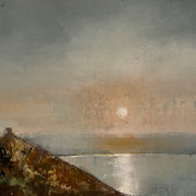 Sunrise seascape with Rame Head in foreground by artist Julie Ellis