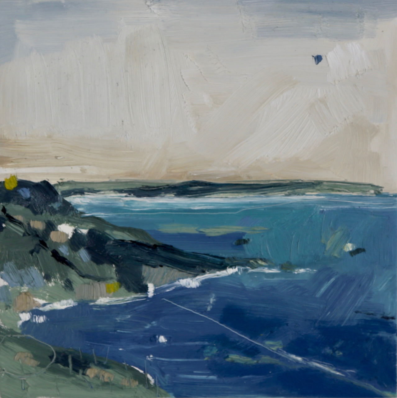 An abstract painting of Whitsand Bay by Aimee Willcock