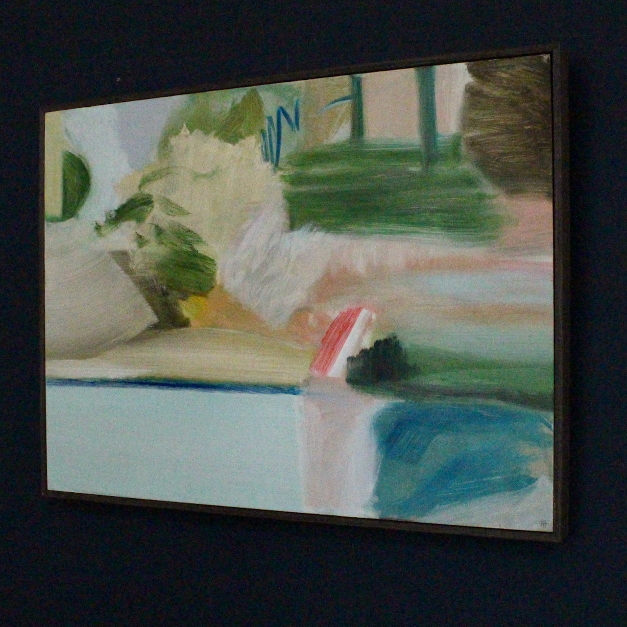 Abstract landscape in soft pastel shades by UK artist Heath Hearn