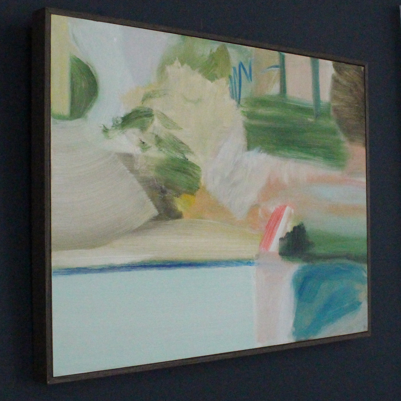 Abstract landscape in soft pastel shades by Cornish artist Heath Hearn.