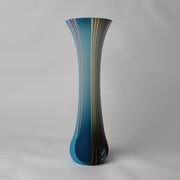 slim and slightly flared multi-coloured glass vase by Welsh glass artist Ruth Shelley