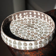 white and brown textured platter by English ceramicist Elly Wall