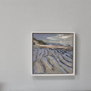 A painting of tidelines on a Cornish beach by Cornwall artist Jill Hudson