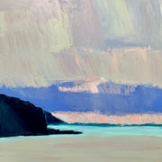 Abstract painting of the sea, beach and sky by Alex Yarlett