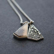 Dendritic agate and textured silver duo pendants by Carin Lindberg