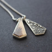 Dendritic agate and textured silver duo pendants by Carin Lindberg