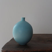 turquoise round vase by UK ceramic artist Lucy Burley