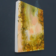 soft pinks and yellow abstract painting by Cornish based artist Katy Brown