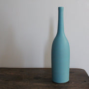 ceramic bottle by ceramic artist Lucy Burley in turquoise glaze