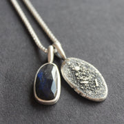Labradorite textured silver duo pendants by Carin Lindberg
