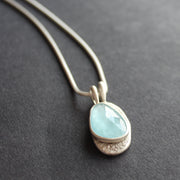 Aquamarine textured silver duo pendants by Carin Lindberg