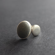Beach pebble and silver duo ring by Carin Lindberg