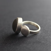 Beach pebble and silver duo ring by Carin Lindberg