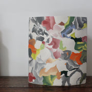multi coloured porcelain vessel made in the Nerikomi style of ceramics by UK ceramic artist Judy McKenzie
