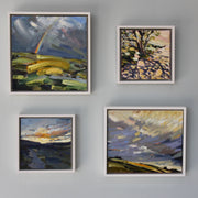 Four framed landscape oil paintings of Cornwall by Cornwall artist Jill Hudson