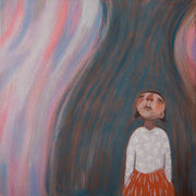 Siobhan Purdy painting of a girl standing next to her shadow