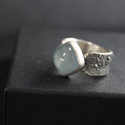 Carin Lindberg - Aquamarine ring in textured sterling silver 