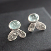 Carin Lindberg - Aquamarine studs in textured sterling silver