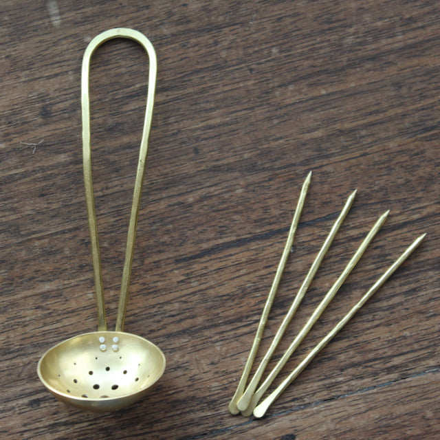 Raz Maker (Rebecca Rasmussen) - Brass Olive Spoon and Picks