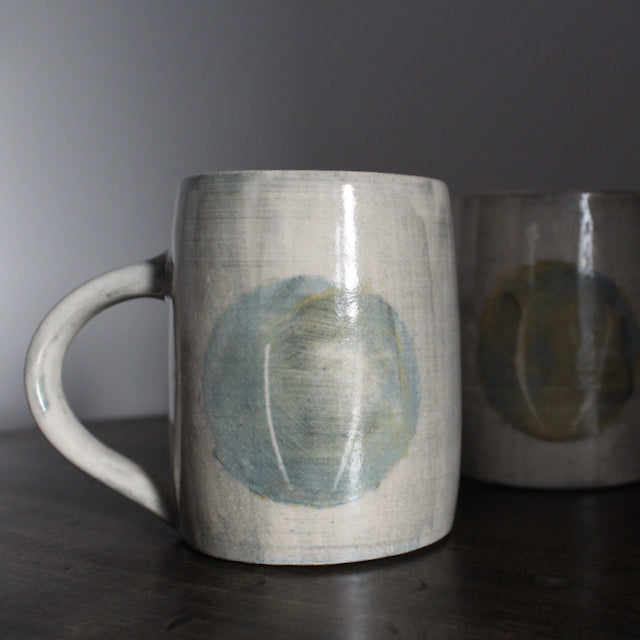 a pair of ceramic mugs by Kate Welton UK ceramicist