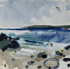 An abstract painting of Coastline, Tregantle by Aimee Willcock