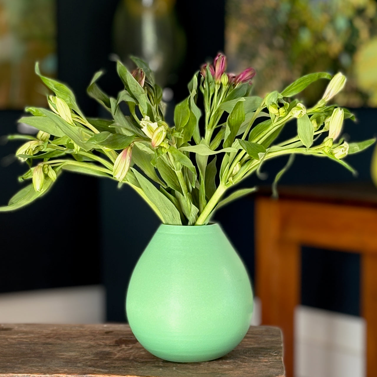 Lucy Burley -   Peppermint Green “Tulip” Vase