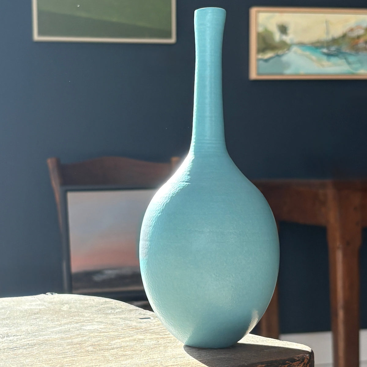Lucy Burley -   Turquoise Oval Vase