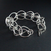 Stunning sterling silver loop in loop chain bracelet by artist Amy Stringer