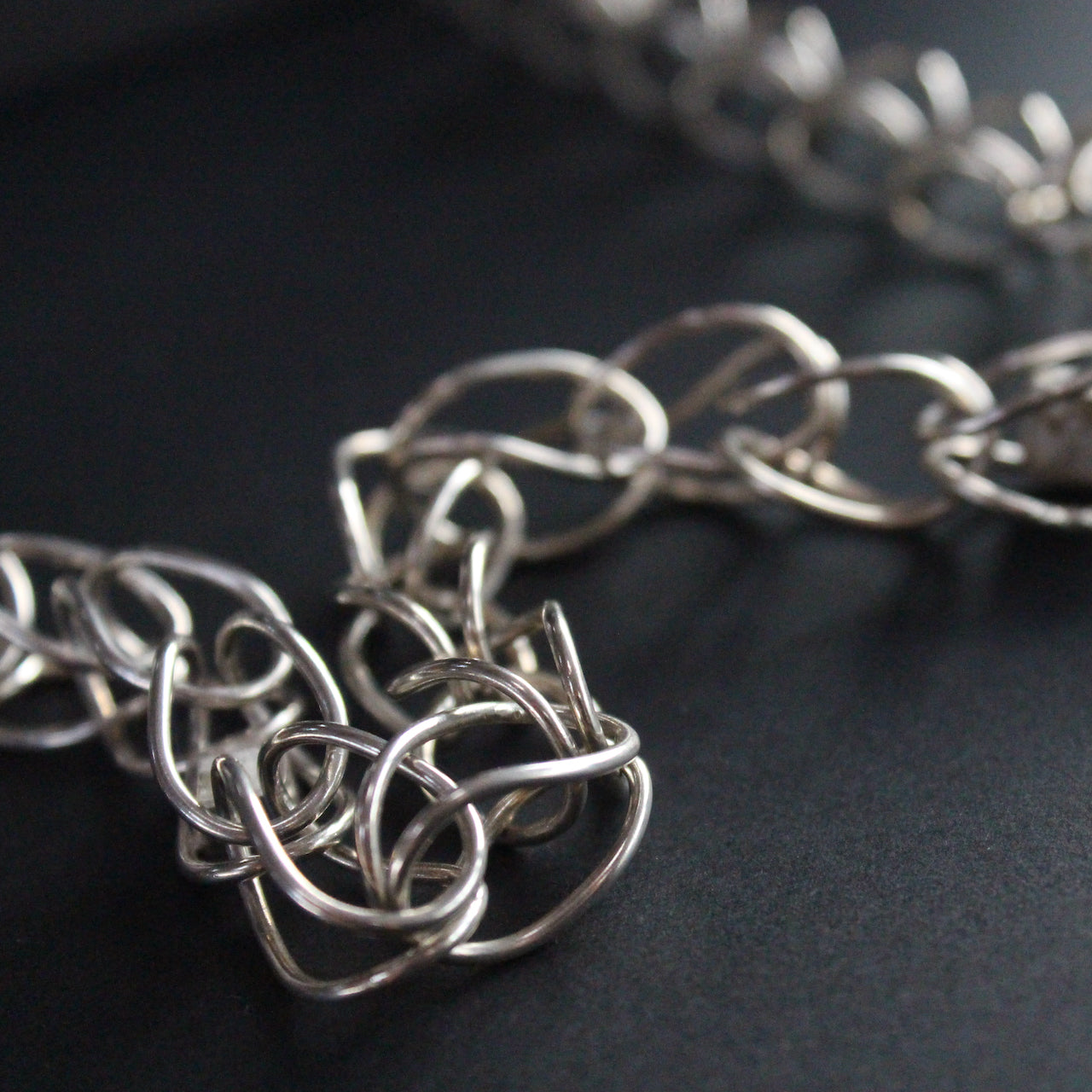 Sterling Silver loop in loop chain necklace by UK artist Amy Stringer