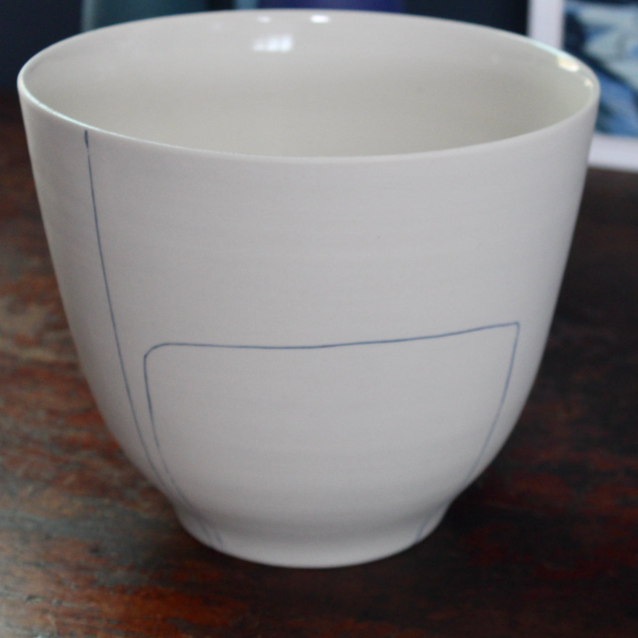 liz o'dwyer porcelain bowl with blue line details 