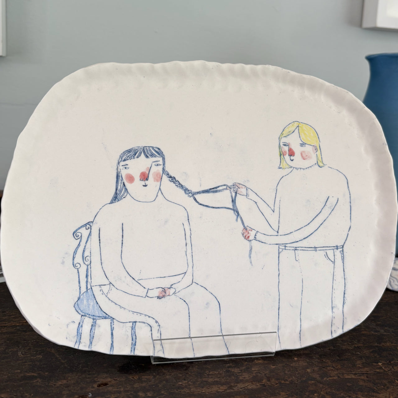 Becca Brown - 'Pleats', ceramic plaque