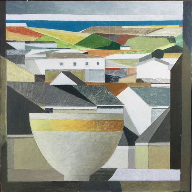 Philip Lyons - White Bowl, Gold Stripe