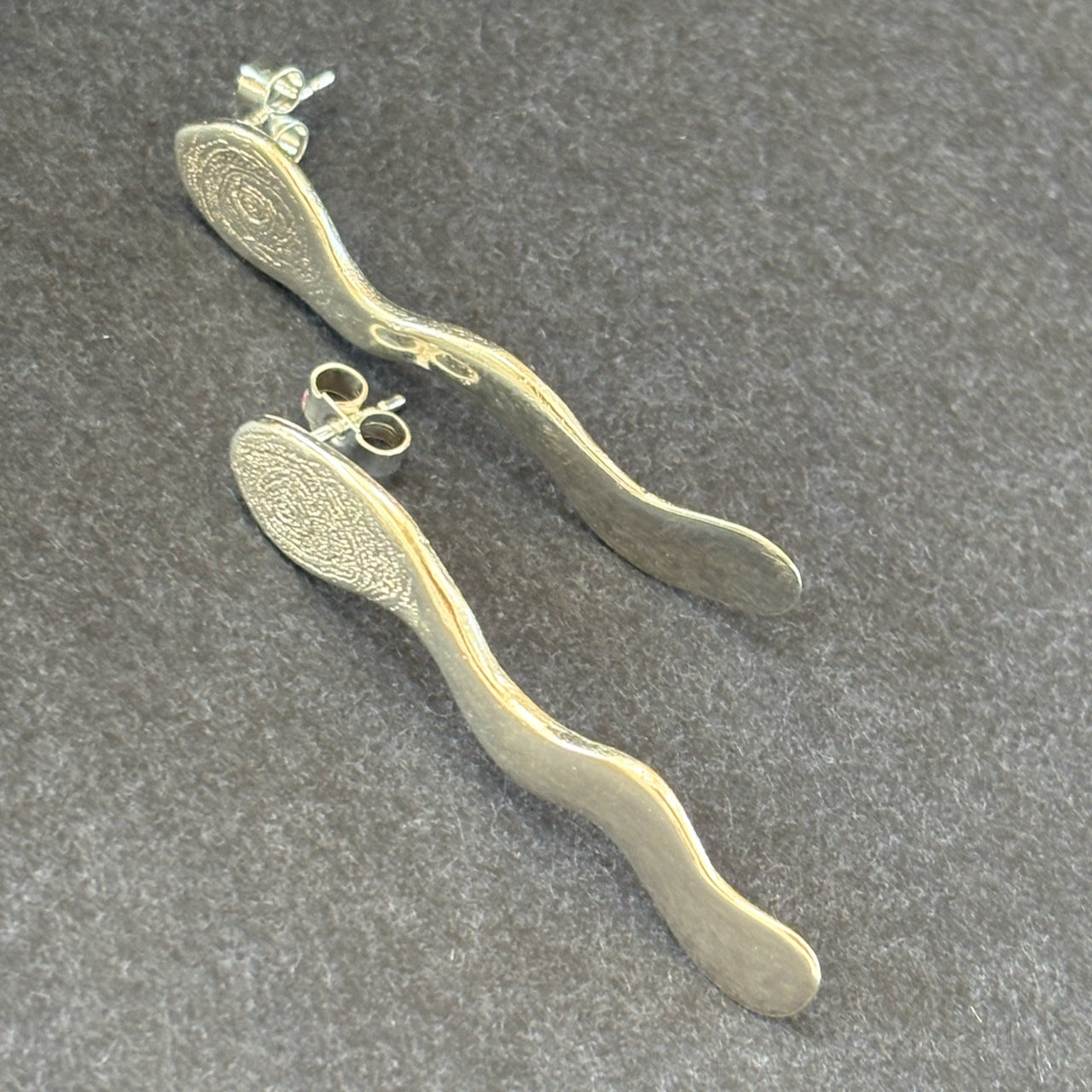Claire Stockings-Baker - Forged silver Sea Siren Earrings