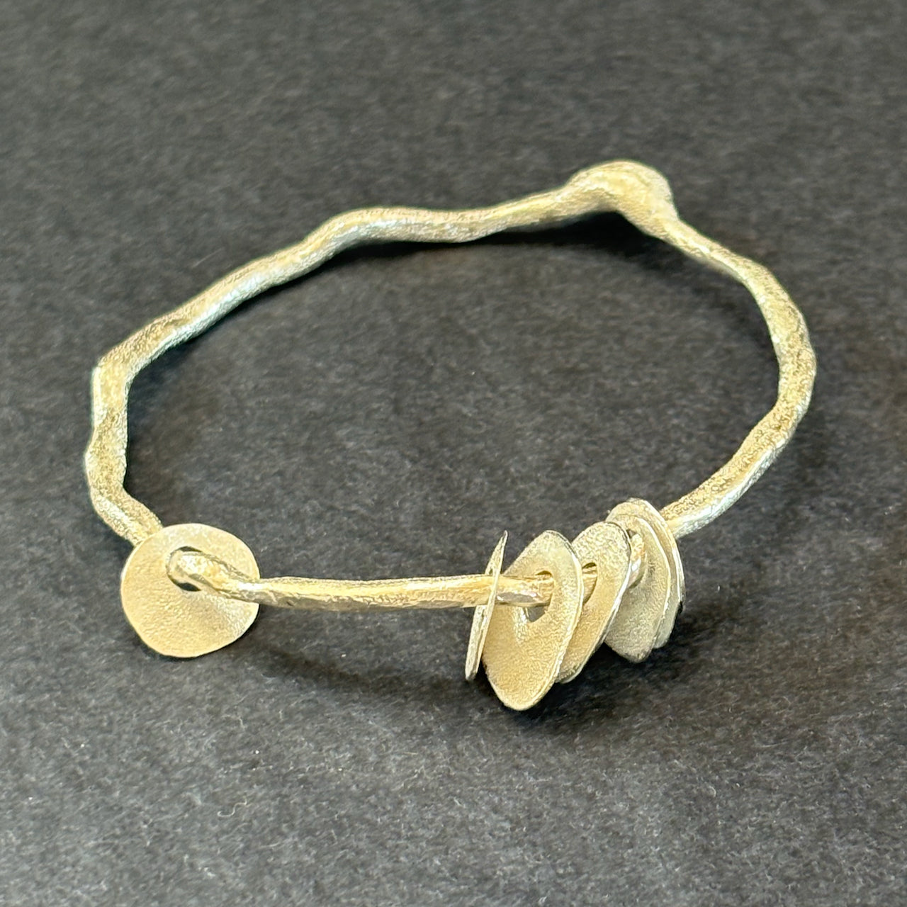 Claire Stockings-Baker - Silver Sea Bangle with silver pieces