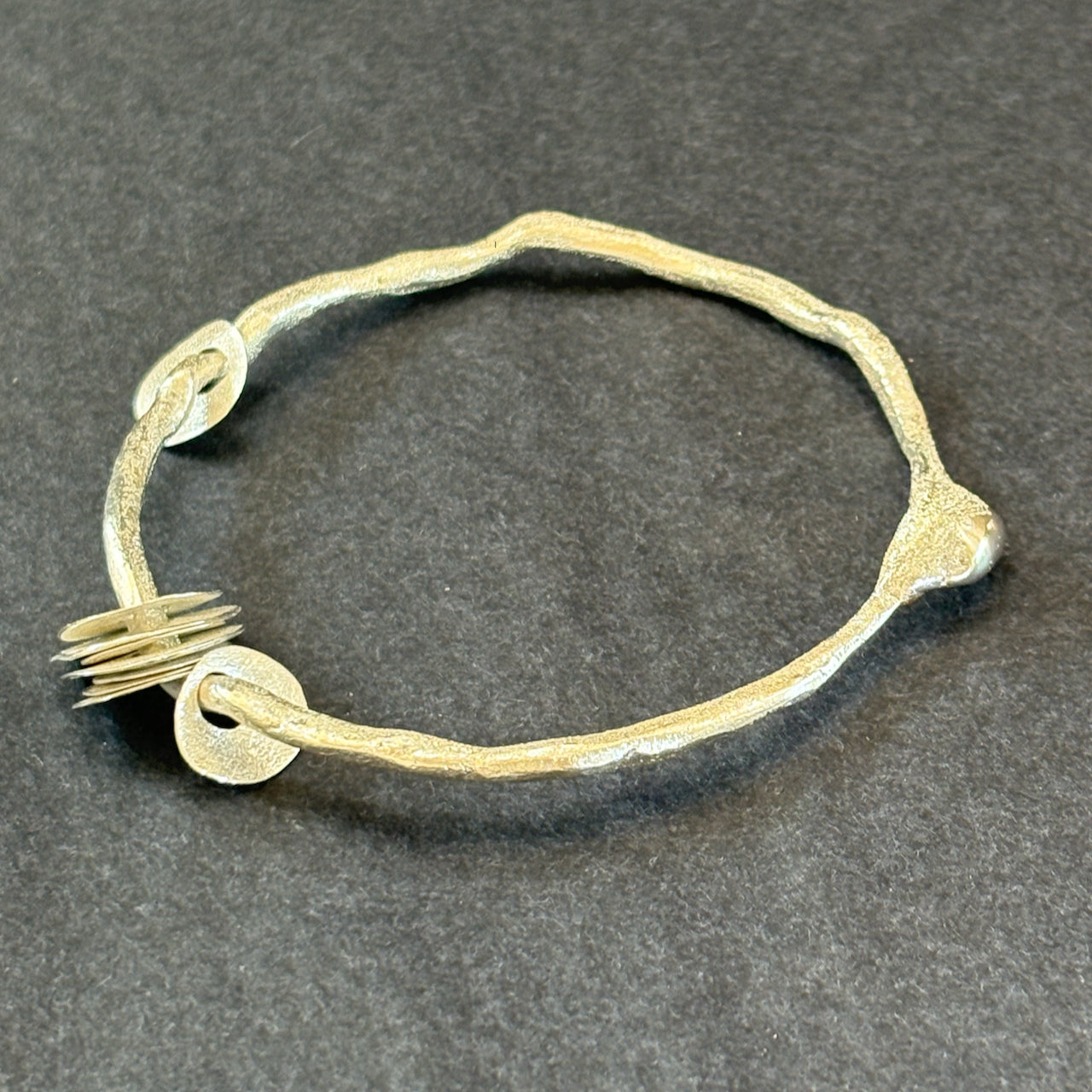 Claire Stockings-Baker - Silver Sea Bangle with silver pieces