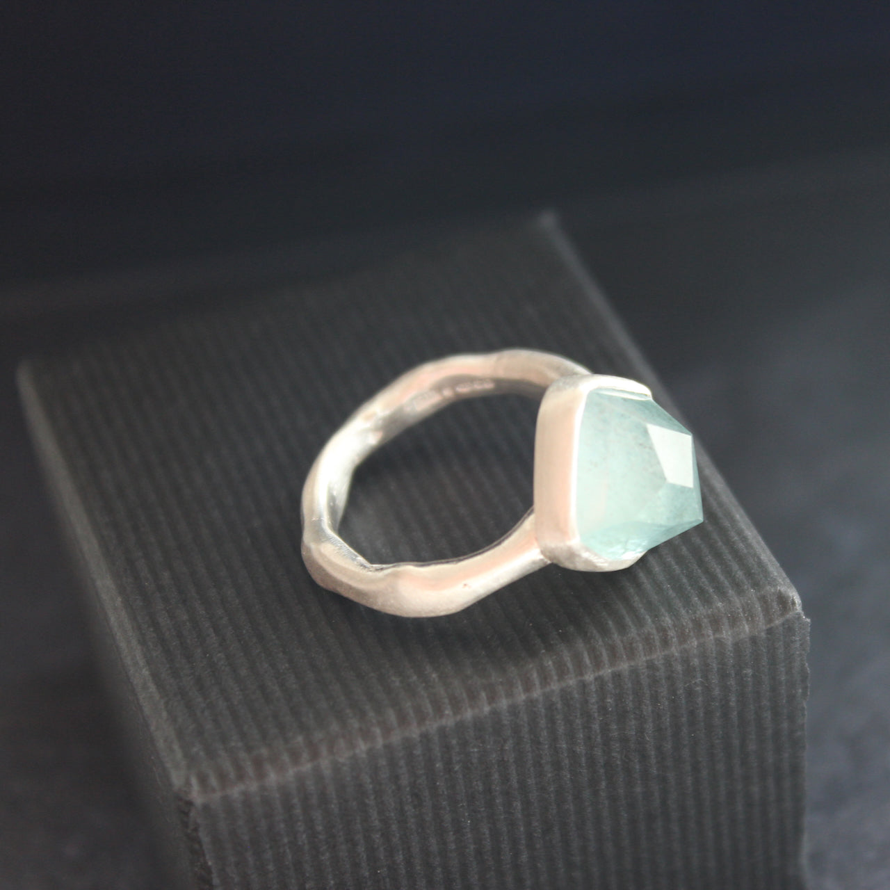 Carin Lindberg -  Aquamarine and brushed silver ring