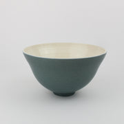 lucy burley ceramic bowl in teal coloured glaze