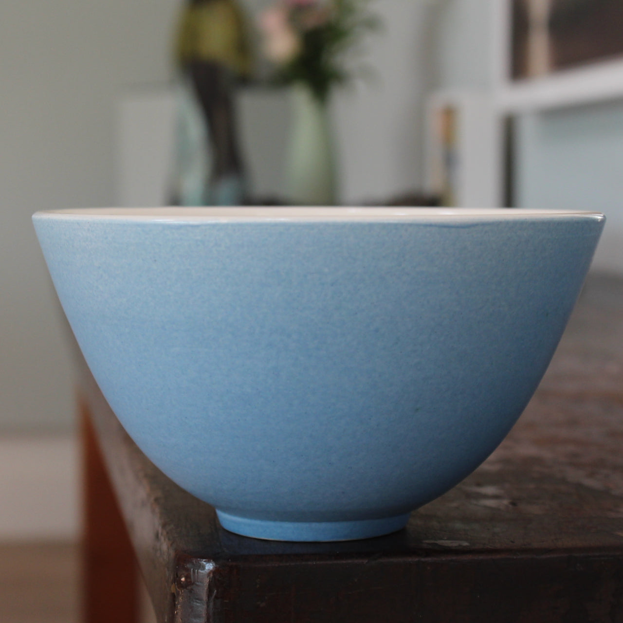 Lucy Burley ceramic bowl glazed in blue