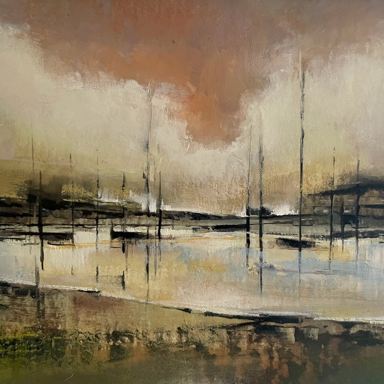 Peaceful, seascape in natural tones by artist Julie Ellis