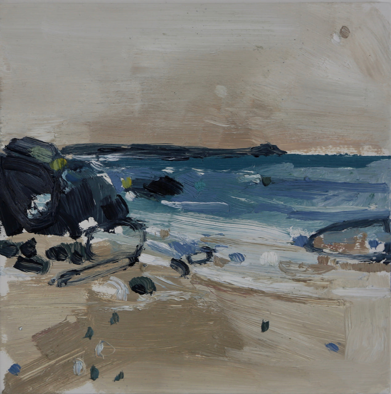 An abstract painting of Rame Shore by Aimee Willcock