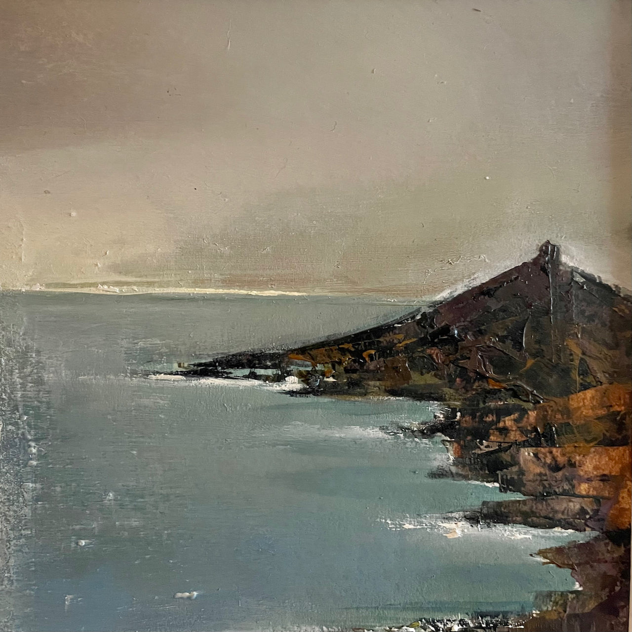 View of Rame Head and beautiful coastline with ethereal sky by artist Julie Ellis
