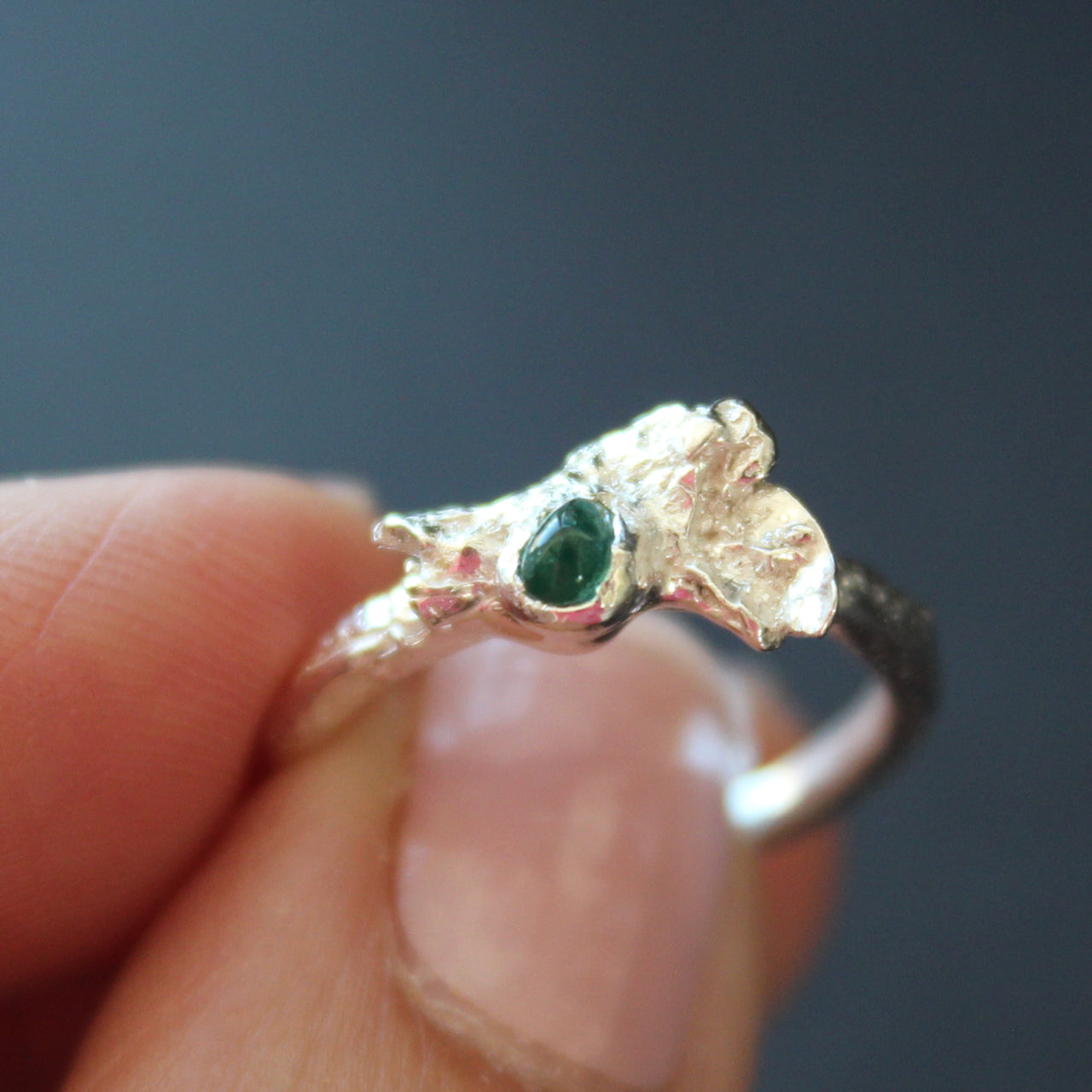 Val Muddyman - Dark Blue Single Seaglass ring