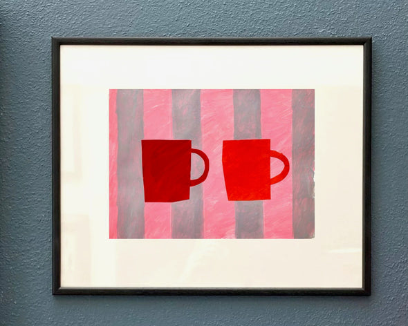 Sophie Harding - Cups on Pink and Grey
