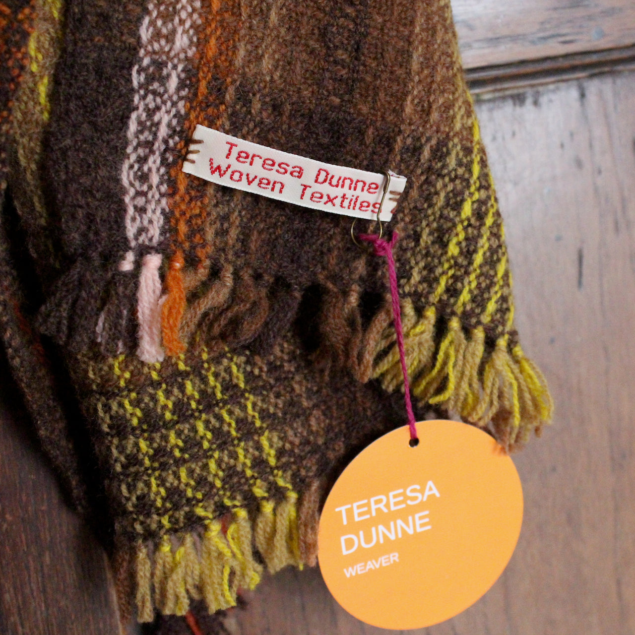 Teresa Dunne - Handwoven lambswool scarf - Trodgan (starling)
