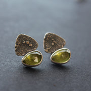 Periodt stud earrings with textured silver by Carin Lindberg