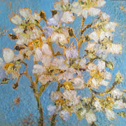 Jill Hudson oil painting of Dogrose on Gold